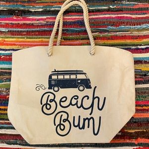 Beach Bum canvas beach bag